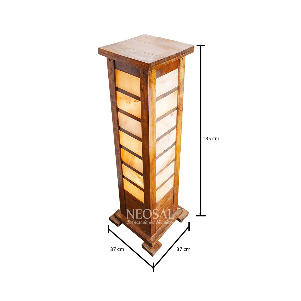 Lámpara Columna Madera y Sal Grande 135CM